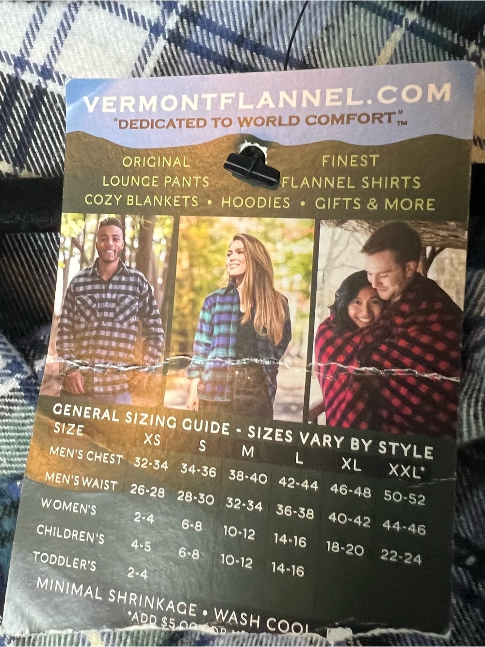 Vermont Flannel Co NWT Plaid Poncho Shawl Cape Blue Green Cabincore USA Sz L/XL - Picture 8 of 8